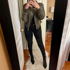 BOOHOO khaki bomber jacket S